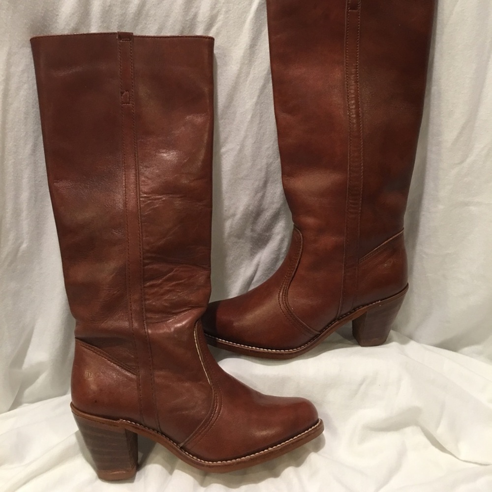 Dexter Brown Leather Boots with Heel
